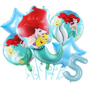 Ariel ballon set - 82x60cm - Folie Ballon - Prinses - Themafeest - 5 jaar - Verjaardag - Ballonnen - Versiering - Helium ballon - de kleine zeemeermin