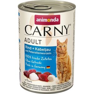 Animonda Carny Adult Rund + kabeljauw met peterseliewortels 6 x 400 gram ( Katten natvoer )