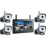 ELRO CZ60RIPS-4 Draadloze 1080P HD Complete Beveiligingscamera Set - Met 4 camera's, 9 inch monitor en App