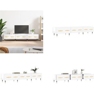 vidaXL Tv-meubel 150x36x30 cm bewerkt hout hoogglans wit - Tv-meubel - Tv-meubelen - Tv Kast - Opbergkast
