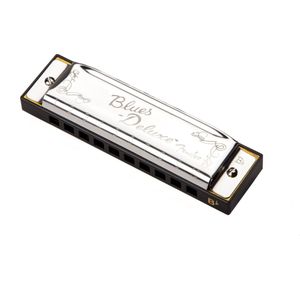 Fender blauws Deluxe Harmonica Key of B Flat - Diatonische mondharmonica