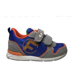 Falcotto Mt 29 velcro's orange logo lederen sportieve sneakers Haker grijs blauw