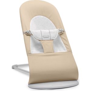 BabyBjörn Wipstoel Balance Soft - Geweven-Jersey - Beige-Grijs - Ergonomisch - Verstelbaar - Inklapbaar