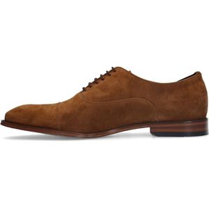 Van Lier - Heren - Cognac suède veterschoenen - Maat 46