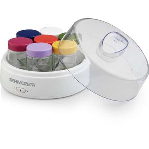 Termozeta 75105 yoghurtmaker, 7 potten van 150ml, 15W, AAN-UIT knop, transparant deksel, ideaal voor natuurlijke en verse yoghurt