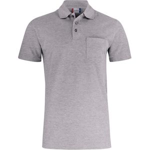 Clique Basic Polo Pocket 028255 - Grijsmelange - L