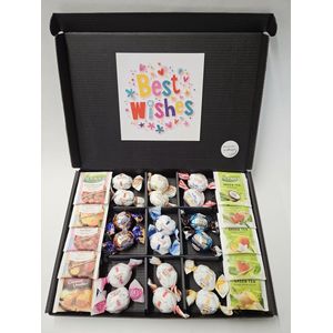 Chocolade Ballen - Thee Proeverij Pakket Groot | Mystery Card 'Best Wishes' met persoonlijke (video)boodschap | Chocolade-Theepakket | Feestdagen box | Chocolade cadeau | Valentijnsdag | Verjaardag | Moederdag | Vaderdag