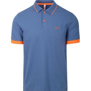 Sun68 - Poloshirt Small Stripe Blauw - Modern-fit - Heren Poloshirt Maat 3XL