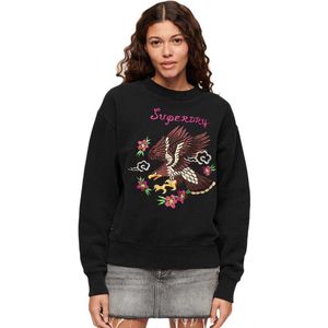Superdry Suika Embroidered Loose Sweatshirt Zwart XS Vrouw