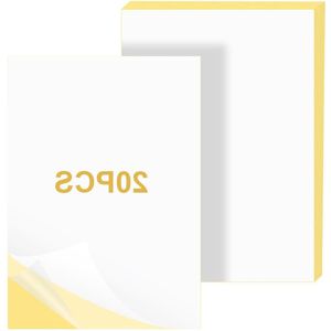 Dubbelzijdige plakfolie transparant A4 - 20 vellen - supersterk klevend - geel inzetstuk - voor doe-het-zelf, feest, kunst, handwerk, woondecoratie .