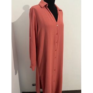 Maxi shirt dress - Jurken - Kleedje - Hemdjurk - Oversized - Pink Watermelon