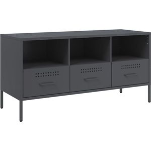 vidaXL - Tv-meubel - 100,5x39x50,5 - cm - staal - antracietkleurig