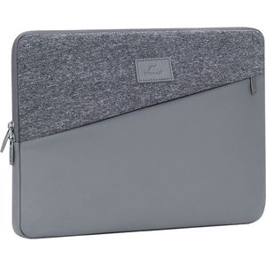 Rivacase laptoptas notebooktas hoes tot 13 inch - beschermhoes van hoogwaardig kunstleer met stoffen inzetstukken in visgraatmotief en polyester - voor MacBook Pro 13/7903
