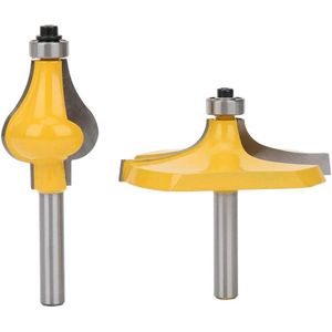 2 stuks 8mm Schacht Armsteun Leuning Router Bit Set Timmerman Gereedschap met Lager Houtbewerking Frees