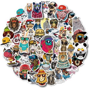 Coole Dieren Stickers | 50 stickers | Grappig, Zonnebril, tijger, hond, kat, vogel, vis  - voor laptop, agenda, koffer, etc. (geschikt voor kinderen)