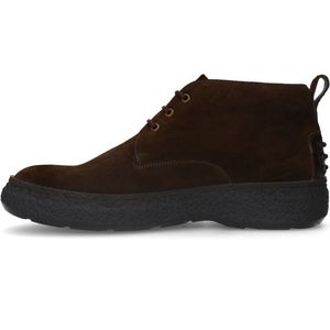 Manfield - Heren - Donkerbruine suède veterboots - Maat 44