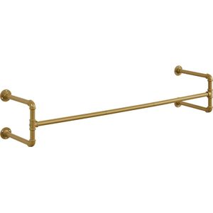 MIRA Home - Kapstok - Kledingrek - Kledingstang - Opbergrek - Goud - Metaal - 130cm