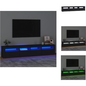 vidaXL TV-meubel LED-verlichting - 210 x 35 x 40 cm - zwart - Kast