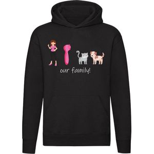 Familie | hond | kat | familie | airfryer | vrouw | zelfstandig | gezellig | Unisex | Trui | Sweater | Capuchon