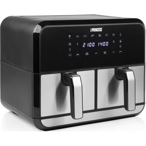 Princess 182074 Dubbele Airfryer - 2 manden x 4 liter - 2 x 1600 W- Touchscreen - Dubbele heteluchtfriteuse