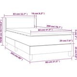 vidaXL - Boxspring - met - matras - stof - zwart - 80x200 - cm