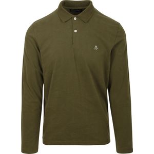 Marc O'Polo - Poloshirt Lange Mouwen Groen - Modern-fit - Heren Poloshirt Maat XL