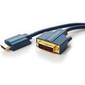 Clicktronic Dvi / Hdmi Aansluitkabel [1X Dvi-Stekker 24+1-Polig - 1X Hdmi-Stekker] 3 M Blauw