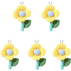 Hangers | Sieraden Maken | Set 5 Hangers Gele Bloemen | Bedels