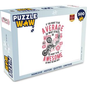 Puzzel Mancave - Motor - Quotes - Vintage - Legpuzzel - Puzzel 500 stukjes
