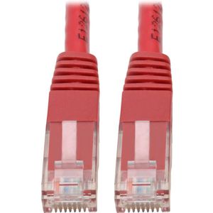 Tripp-Lite N200-050-RD Premium Cat5/5e/6 Gigabit Molded Patch Cable, 24 AWG, 550 MHz/1 Gbps (RJ45 M/M), Red, 50 ft. TrippLite