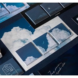 Elke Missende Wolk Plaknotities | Plakbriefjes | Memoblaadjes | Notitieblokken | Post-Its | Sticky Notes | Plakbare Notitie Briefjes | Leuk Patroon Thema Stijl | Blauwe Lucht Hemel Mooie Dag | Blauw Wit Donker Blauw | Uitzicht Hemel Helder Wolken