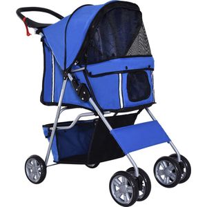 PawHut Hondenwagen hondenbuggy honden pet stroller buggy 4 kleuren 3/4 wielen D00-058BU