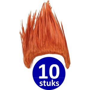 Oranje Pruik | 10 stuks Oranje Feestpruik ""Punk"" | Feestartikelen Oranje Hoofddeksel | Feestkleding EK/WK Voetbal
