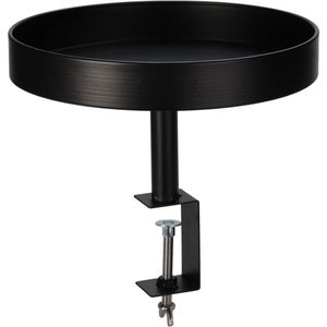 Dienbladtafel met klem - metaal - Ø28 cm - zwart