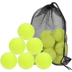 Tennisballen voor tennis en vrije tijd, 18 stuks tennisbal gele oefenballen hondenspeelgoedballen met mesh draagtas voor kinderen volwassenen oefening huisdieren training