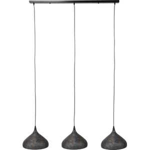 Sieve - Hanglamp - metaal - zwart - bruin - trechtervorm - 3 lichtpunten