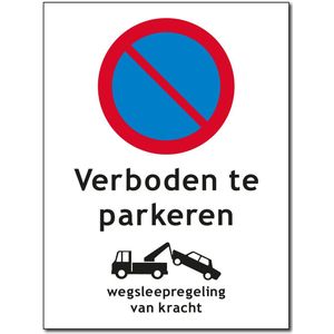 Verboden te parkeren - Bord 30x40 cm - Aluminium