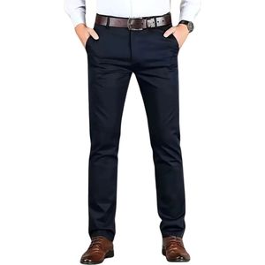 Livano Pantalon Heren - Chino - Golfbroek - Nette Broek - Elastische Tailleband - Volwassenen - Marineblauw - 44