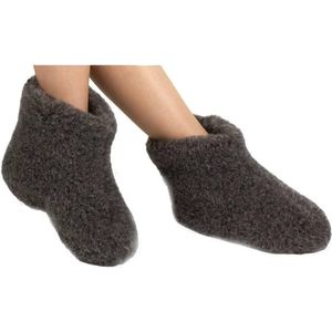 Woolwarmers Dolly - Unisex Sloffen - zwart/bruin - Maat 42 - 100% wol