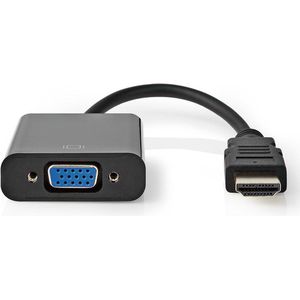 Nedis HDMI Kabel - HDMI Connector - VGA Female 15p - 1080p - Vernikkeld - 0.20 m - Recht - PVC - Zwart - Label