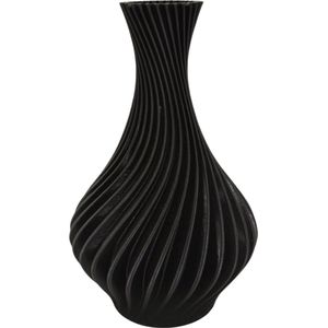 Oneiro’s Luxe Vaas Spiraalvaas BLACK - ø14xH22cm – 3D geprint - binnen – buiten – luxe – accessoires – tuin – decoratie – bloemen – voor binnen – keramiek