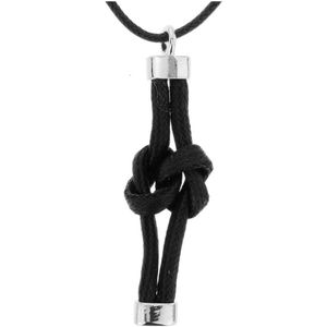 Behave Zwarte ketting touw met hanger knoop