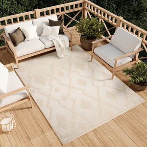 Tapiso Viera Tuintapijt Vloerkleed Beige Outdoor Modern Binnen Maat- 80x150