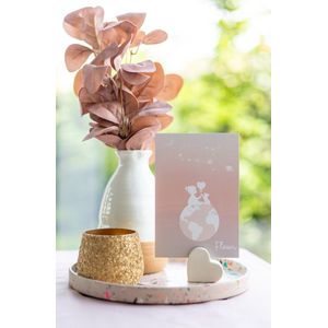 5x hartvormige kaarthouder in Rood voor het presenteren van geboortekaartjes, visitekaartjes, uitnodigingen, menukaarten en foto's - Decoratief - Geboorte - Decoratie - Huwelijk - Doopsuiker - Communie - Lentefeest