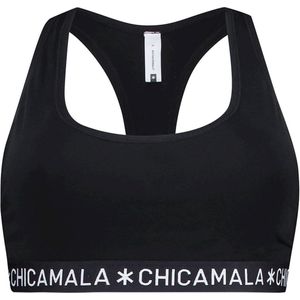 Chicamala dames racer back bralette basic zwart - XL