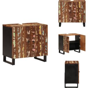 vidaXL Wastafelkast - Wastafelkasten - Badkamermeubel - Onderwastafelkast - Wastafelkast 62x33x58 cm massief recycled hout en bewerkt hout