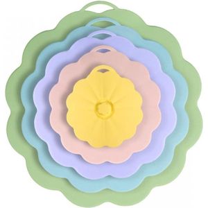 Spill Stopper Deksel Cover Siliconen Pot Deksels - Hittebestendige Cup Deksels - Voor Pannen en Potten Kook Over Bescherming - 5 Stks - 4/6/8/10/12 Inch .