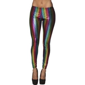 Stretch regenboog zeemeermin legging.