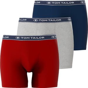 TOM TAILOR heren boxer normale lengte (3-pack) - donkerrood - Maat: XL