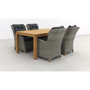 Torino paloma grijs/Rome brown 170 cm. tuinset - 5-delig